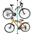Produktbild: ALLEGRA Fahrradhalterung Wand Fahrradaufhängung Fahrradwandhalterung Fahrrad Halterung (Blau, 2 Halter + Stange 160cm - 290cm)