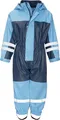 Produktbild: Playshoes Unisex Kinder Regen-anzug Mit Fleece-futter Warmer Wasserdichter Matschanzug Regenbekleidung, Marine Overall, 110 EU