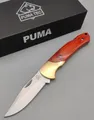 Produktbild: PUMA TEC Taschenmesser Pakkaholz gold Messingbacken AISI 420 Stahl Backlock Fang