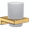Produktbild: Hansgrohe - AddStoris - Zahnputzbecher mit Halter, Glas matt/polierte Goldoptik 41749990