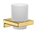 Produktbild: hansgrohe AddStoris - Zahnputzbecher, Zahnbürstenhalter für Wandmontage, Zahnbürstenbecher, verdeckte Befestigung, Badezimmer Zubehör, Polished Gold Optic, 41749990