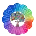 Produktbild: CIM Metall Windspiel – Rainbow Hippie Tree - 250mm - leichtdrehendes Windmobile mit brillanten Farben- inklusive Aufhängung – attraktive Raum- Fenster und Garten-Dekoration