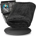 Produktbild: Nuke Guys Auto Trockentuch extrem saugstark & lackschonend | Gamma Dryer XXL 50x80cm Schwarz | 1400 GSM Mikrofaser Tuch zum effizienten Trocknen nach der Autowäsche | Mikrofasertuch