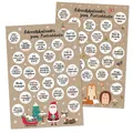 Produktbild: Papierdrachen Adventskalender mit Rubbelfeldern - Weihnachtsaufgaben 2025-2 DIN A4 Bögen mit je 24 Feldern mit Aufgaben für eine schöne Adventszeit - Set 3