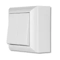Produktbild: REV Serienschalter PlanoLuxe - Aufputz Lichtschalter, Doppelschalter, weiß
