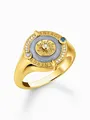Produktbild: Thomas Sabo TR2449-974-1-54 Vergoldeter Siegelring mit Sonnensymbol und Stein...