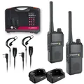 Produktbild: Alan Electronics Albrecht Tectalk Worker 3 PMR446 2er Kofferset, Einzel-Standlader, 2000mAh Akkus, Headsets, schwarz (29825)