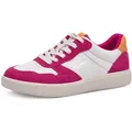 Produktbild: Plateausneaker TAMARIS, Damen, Gr. 38, pink (fuchsia kombiniert), Leder, Lederimitat, kontrastfarbene Details, Schuhe Plateausneaker, Freizeitschuh, Halbschuh, Schnürschuh mit Kontrastbesätzen