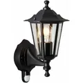 Produktbild: Lampe, Carleen Außenwandleuchte Bewegungsmelder Schwarz, 1x A60, E27, 60w, Ip-schutzart: 23 - Regengeschützt - Brilliant