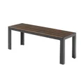 Produktbild: Riess Ambiente Moderne Gartenbank DESIGNO - 130cm - Dunkelbraun - schwarz Aluminium - wetterfest Outdoor Sitzbank