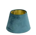 Produktbild: Mars & More Lampenschirm Tischlampenschirm Petrol Blau Samt Modern Mars & More 24 cm E27, Petrolfarbem