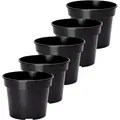 Produktbild: Garronda Blumentopf Kunststoff Pflanztopf rund Kräutertopf Anzuchttöpfe Blumentopf Schwarz für Innen und Aussen 15cm GD-0025 (5 Stück Schwarz, ⌀ 15