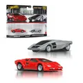 Produktbild: Hot Wheels Premium Car Culture 2er-Pack Fahrzeuge im Maßstab 1:64, Einzigartige Zusammenstellungen, Real-Riders-Reifen, Metall-/Metall-Karosserie, Spielzeug für Sammler, JBL02