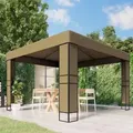 Produktbild: vidaXL Pavillon mit Doppeldach 3x3x2,7 m Taupe 180 g/m2