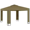 Produktbild: vidaXL Pavillon mit Doppeldach 3x3x2,7 m Taupe 180 g/m2