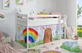 Produktbild: TiCAA Hochbett, Kinderbett Spielbett mit Treppe aus Kiefer Massivholz Bettgestell 90 x 200