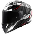 Produktbild: LS2 Integralhelm FF811 Vector II Carbon S Weiß / Grau / Rot Savage - Schwarz