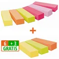 Produktbild: 6 + 3 GRATIS: Post-it Page Marker neon Haftmarker farbsortiert 6x 100 Streifen + GRATIS 3x 100 Streifen