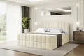 Produktbild: ALTDECOR Boxspringbett mit Fußteil, H3 Matratze und Topper - 120x200 cm - MIAMI-Z - Beige Samt - Polsterbett mit Bettkasten und Lattenrost, Bett mit Stauraum