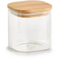 Produktbild: zeller Vorratsglas mit Bambusdeckel BHT 10x11x10 cm weiß - Transparent
