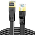 Produktbild: CAT 8 LAN Kabel 0,5m, 40Gbps Flaches Netzwerkkabel 0,5m, Schwarz