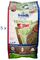 Produktbild: (€7,33/kg) Bosch Sensitive Hundefutter Adult mit Lamm und viel Reis: 5 x 1 kg