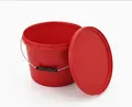 Produktbild: BenBow Eimer mit Deckel 10L x5 Rot - lebensmittelecht, stabil, luftdicht, auslaufsicher, geruchsneutral - Plastikeimer mit Henkel - leer