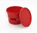 Produktbild: BenBow Eimer mit Deckel 10l rot 5X 10 Liter - lebensmittelecht, stabil, luftdicht, auslaufsicher, geruchsneutral - Aufbewahrungsbehälter aus Kunststoff, mit Henkel - leer