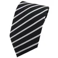 Produktbild: TigerTie Designer Krawatte in schwarz silber grau hellgrau gestreift