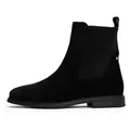 Produktbild: Tommy Hilfiger FLAG SUEDE CHELSEA BOOT Chelseaboots, Stiefelette, Businessschuh mit Hardcover-Flagge an der Ferse schwarz 37 EU