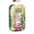 Produktbild: Pokémon-Sammelkartenspiel: Mini-Tin-Box Karmesin & Purpur – Prismatische Entwicklungen: Feelinara (2 Boosterpacks & 1 Münze)