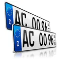 Produktbild: schildEVO 2 Kfz Saison Kennzeichen | OFFIZIELL amtliche Nummernschilder | DIN-Zertifiziert – EU Wunschkennzeichen mit individueller Prägung | Autokennzeichen | DHL Versand