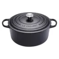 Produktbild: Le Creuset 21177200000430, 2,4 l, Rund, Schwarz, Eisenguss, Schwarz, Edelstahl
