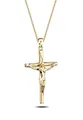 Produktbild: Elli Halskette Damen Kreuz Anhänger Glaube Religion Klassisch in 925 Sterling Silber Vergoldet