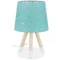 Produktbild: Relaxdays Tischlampe Stoff Eschenholz Kunststoff Mint mit Sternen und 3 Beinen 40 cm x 25,5 cm 0,7 kg