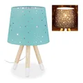 Produktbild: Relaxdays Tischlampe Kinderzimmer, Kinderlampe Jungen & Mädchen, E14-Fassung, runder Stoffschirm, 40 cm hoch, Farbwahl