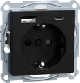Produktbild: ME MEG2367-0403 - System M Steckdose USB Typ A + Typ C Recycled Plastic schwarz