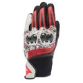 Produktbild: Dainese - Mig 3 Unisex Gloves, Leder-Motorradhandschuhe, Knöchelschutz, Touchscreen, für Männer und Frauen, Schwarz/Rot Spray/Weiß, XXXL