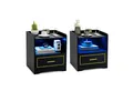 Produktbild: COSTWAY Nachttisch (2-St), LED, 3 Farben, mit Schublade & USB-Anschluss, Holz