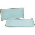 Produktbild: Creatable Servierplatten-Set, Pastellblau, Keramik, 2-teilig, rechteckig, 16.5x33 cm, Tischkultur & Servieren, Servierplatten