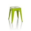 Produktbild: hjh OFFICE Metall Hocker VANTAGGIO Grün Sitzhocker im Industry-Design, stapelbar, niedrig, 645072