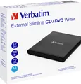 Produktbild: Verbatim DVD Recorder, USB 2.0, 8x/6x/24x, Slimline Portable, schwarz, M-DISC, Retail