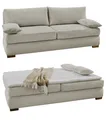 Produktbild: Dauer-Schlafsofa Federkern Couch mit Topper und Bettkasten in Feincord Beige
