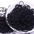 Produktbild: 1000 Stück schwarz Mini Elastische Haargummis bänder, Mini Haarbänderf ür Kinderhaar, Zöpfe, Hochzeitsfrisur und mehr