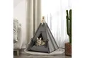 Produktbild: PawHut Tierbett mit abnehmbar und waschbar Kissen, rutschfestem Boden, Spielball, Oxfordstoff, für Katzen unter 5kg, Mini Hunde, 60 x 60 x 76 cm, Grau