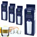 Produktbild: 4x DeLonghi Wasserfilter DLSC002 Intensa + DeLonghi Glas Tassenset 4er