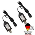 Produktbild: 2x USB-Ladekabel mit LED-Anzeige Für 800mAh 2S 7,4 V LiPo-Akkus für RC-Drohnen