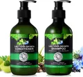 Produktbild: Haarpflege Set 3-in-1 Rizinus Amla Schwarzkümmel Öl mit Biotin: Shampoo+ Conditioner