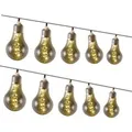 Produktbild: Marelida LED Solar Lichterkette 10 Glühbirne Rauchig Grau 4,5m 2Modi Retro Garten Balkon