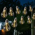 Produktbild: MARELIDA LED Solar Lichterkette mit 10 rauchig grauen Glühbirnen Garten Balkon Party outdoor Lichterkette 2 Modi 4,5m für Außen